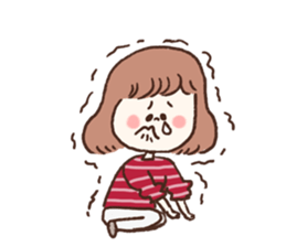 She only cut her bangs. sticker #7693990