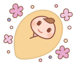 Cute baby and child-rearing mama sticker #7694324