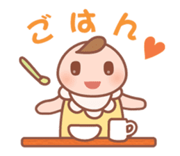 Cute baby and child-rearing mama sticker #7694334