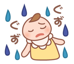 Cute baby and child-rearing mama sticker #7694338