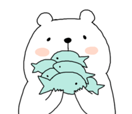 SHIROTA white bear sticker #7696533