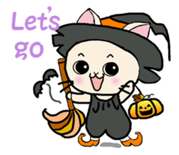 Autumn of a cats and Halloween sticker sticker #7698072