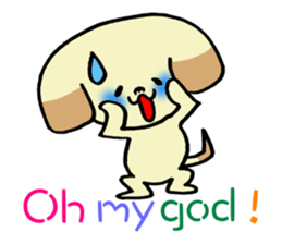 Absentminded dog!     ~In English~ sticker #7701360