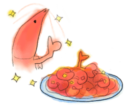 Happy shrimp sticker #7703116