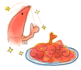 Happy shrimp sticker #7703116