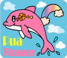 Hawaiian family  4 Aloha feeling English sticker #7703803