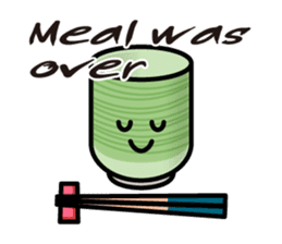 Sticker of the Japanese teacup English sticker #7704765