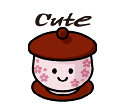 Sticker of the Japanese teacup English sticker #7704767