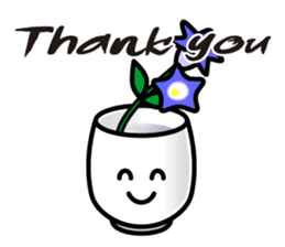 Sticker of the Japanese teacup English sticker #7704768