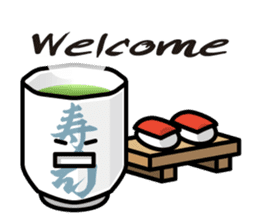 Sticker of the Japanese teacup English sticker #7704769