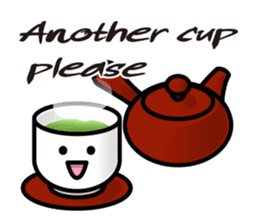 Sticker of the Japanese teacup English sticker #7704771
