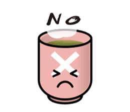 Sticker of the Japanese teacup English sticker #7704773