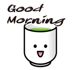Sticker of the Japanese teacup English sticker #7704776