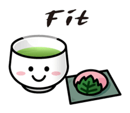 Sticker of the Japanese teacup English sticker #7704778