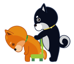 Shiba dog "MUSASHI" 4 sticker #7706319