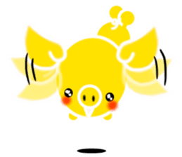 Gold pig of the happiness sticker #7706951