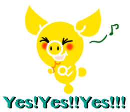 Gold pig of the happiness sticker #7706952