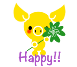 Gold pig of the happiness sticker #7706963