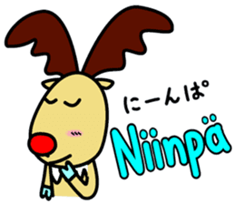The reindeer speaking Finnish 2 sticker #7708046