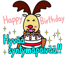 The reindeer speaking Finnish 2 sticker #7708080