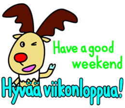 The reindeer speaking Finnish 2 sticker #7708081