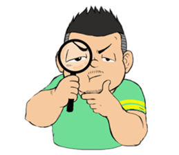 Mustached man of drooping eyes second sticker #7708575