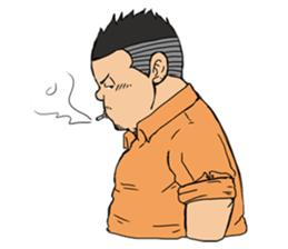 Mustached man of drooping eyes second sticker #7708593