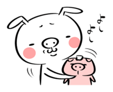 Ugly rabbit -BUSAGI- sticker #7709000