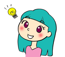 Long hair girls 1 sticker #7710058