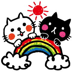 whiteCat & BlackCat Happy Daily Sticker