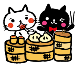 whiteCat & BlackCat Happy Daily Sticker sticker #7710172