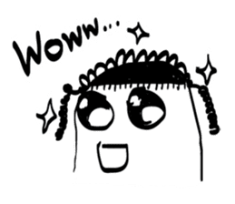 Girl with two BraidHairs (Eng) sticker #7714575