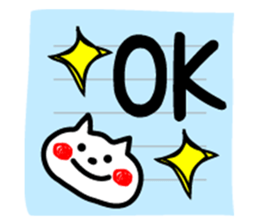 memo of white cat sticker #7714628