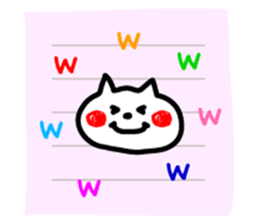 memo of white cat sticker #7714645