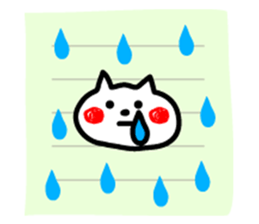 memo of white cat sticker #7714650