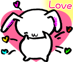 A little thick white rabbit[English] sticker #7715508