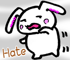 A little thick white rabbit[English] sticker #7715509