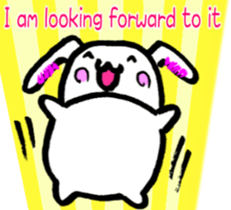 A little thick white rabbit[English] sticker #7715510