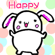 A little thick white rabbit[English] sticker #7715513