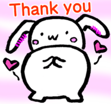 A little thick white rabbit[English] sticker #7715522
