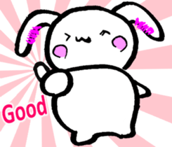 A little thick white rabbit[English] sticker #7715525
