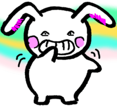 A little thick white rabbit[English] sticker #7715527