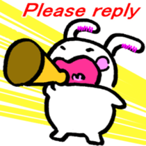 A little thick white rabbit[English] sticker #7715528