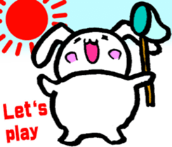 A little thick white rabbit[English] sticker #7715529