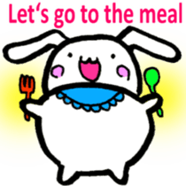 A little thick white rabbit[English] sticker #7715530