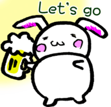 A little thick white rabbit[English] sticker #7715531