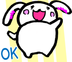A little thick white rabbit[English] sticker #7715532