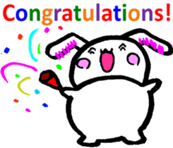 A little thick white rabbit[English] sticker #7715536