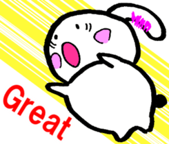 A little thick white rabbit[English] sticker #7715538