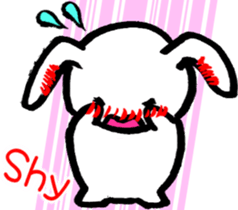 A little thick white rabbit[English] sticker #7715543